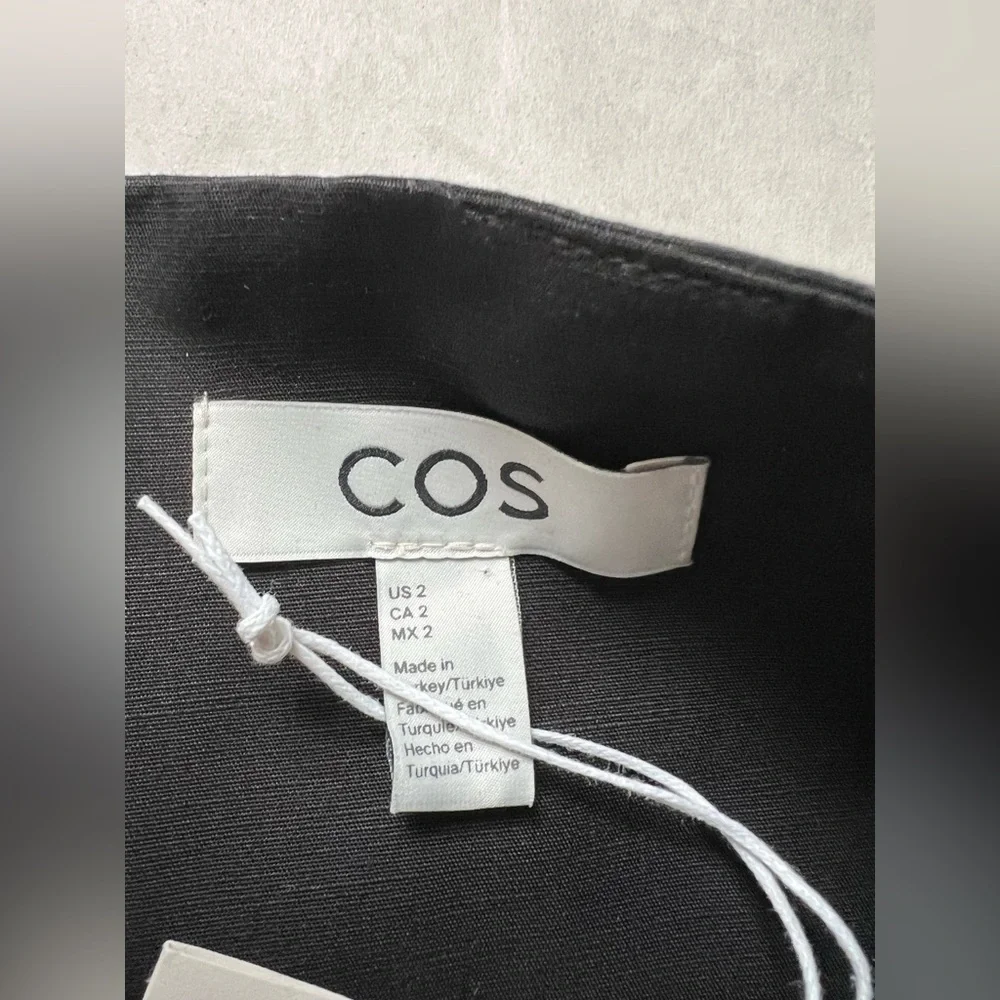 NWT COS Women’s Jumpsuit Size 2 US Sleeveless Cropped Wide Leg Black Linen Blend